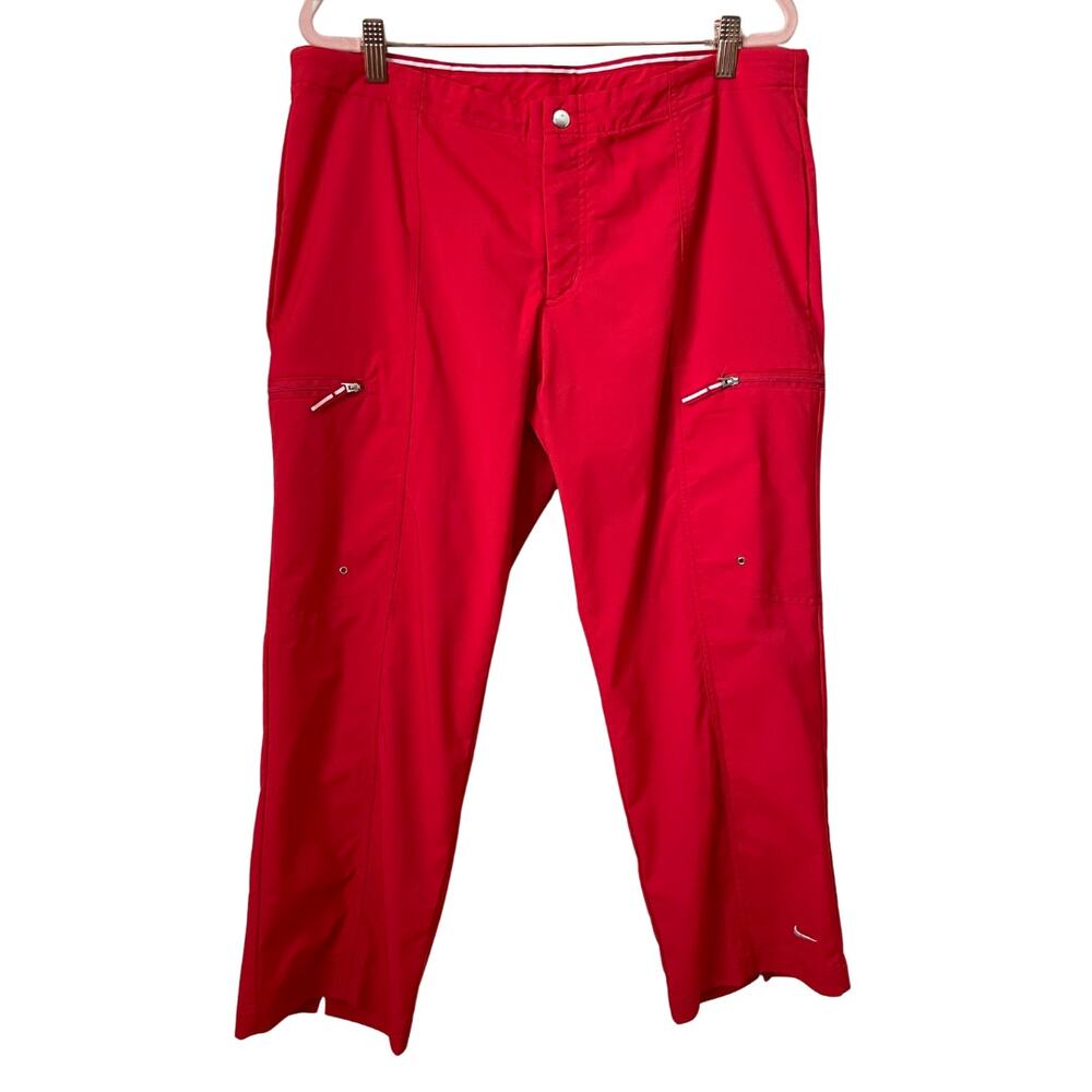 Vintage Nike‎ Pants Womens Large Red Y2K Streetwear Nylon Athletic Sporty Gym